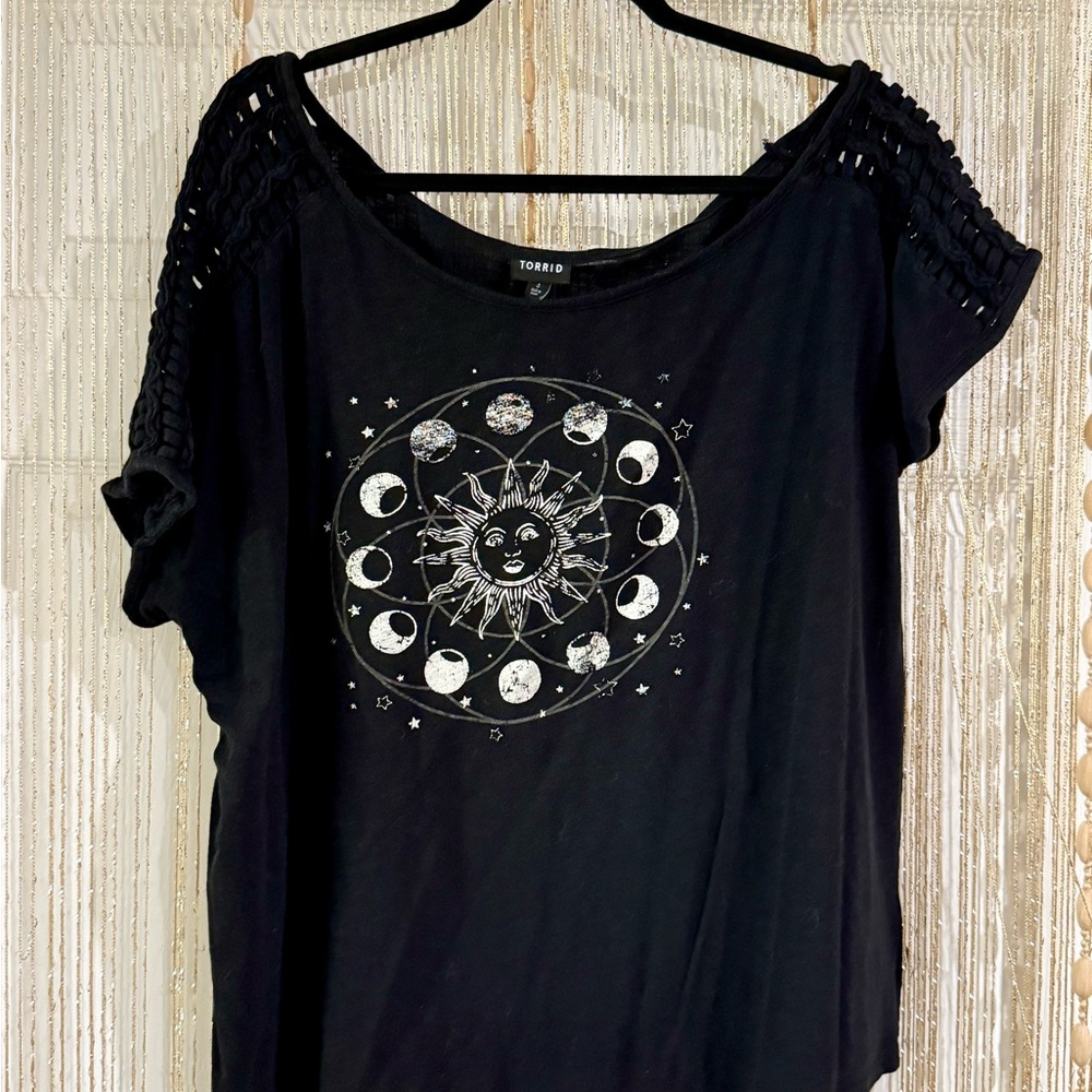 Torrid Black Celestial Short Off Shoulder Top